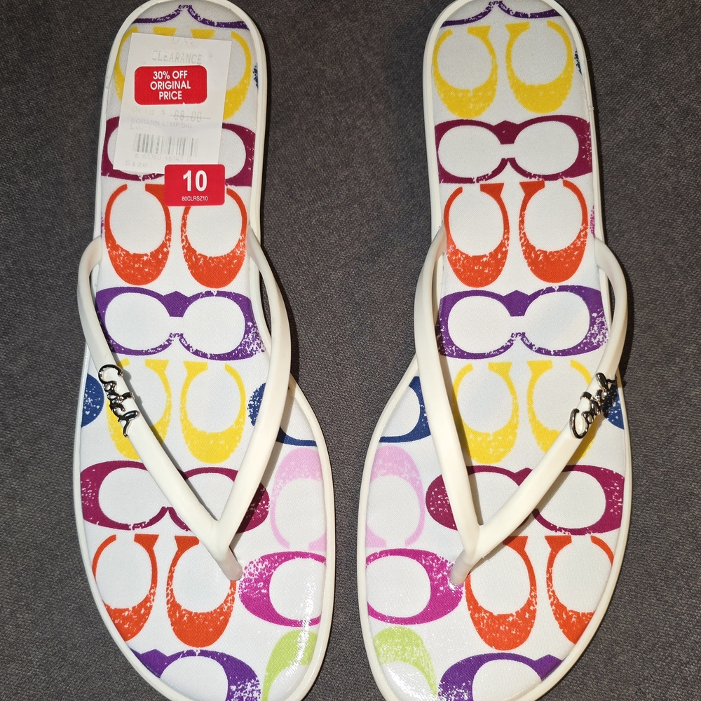 Coach Women's Colorful Logo Sandals